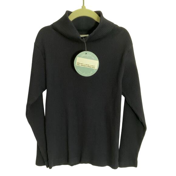 Little English Solid Ribbed Turtleneck - Navy size 7 - Picture 2 of 5